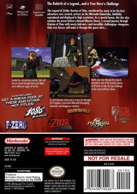 Legend of Zelda, The - Ocarina of Time & Master Quest box cover back